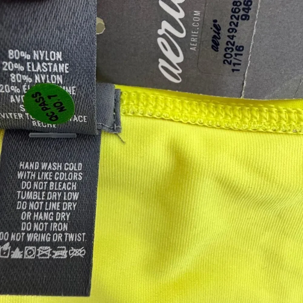 Aerie XL Swimsuit Bright Yellow Cutout Bathing Suit NEW